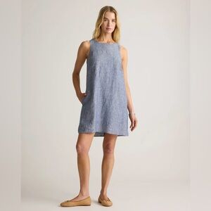 Quince Blue Striped Sleeveless Dress